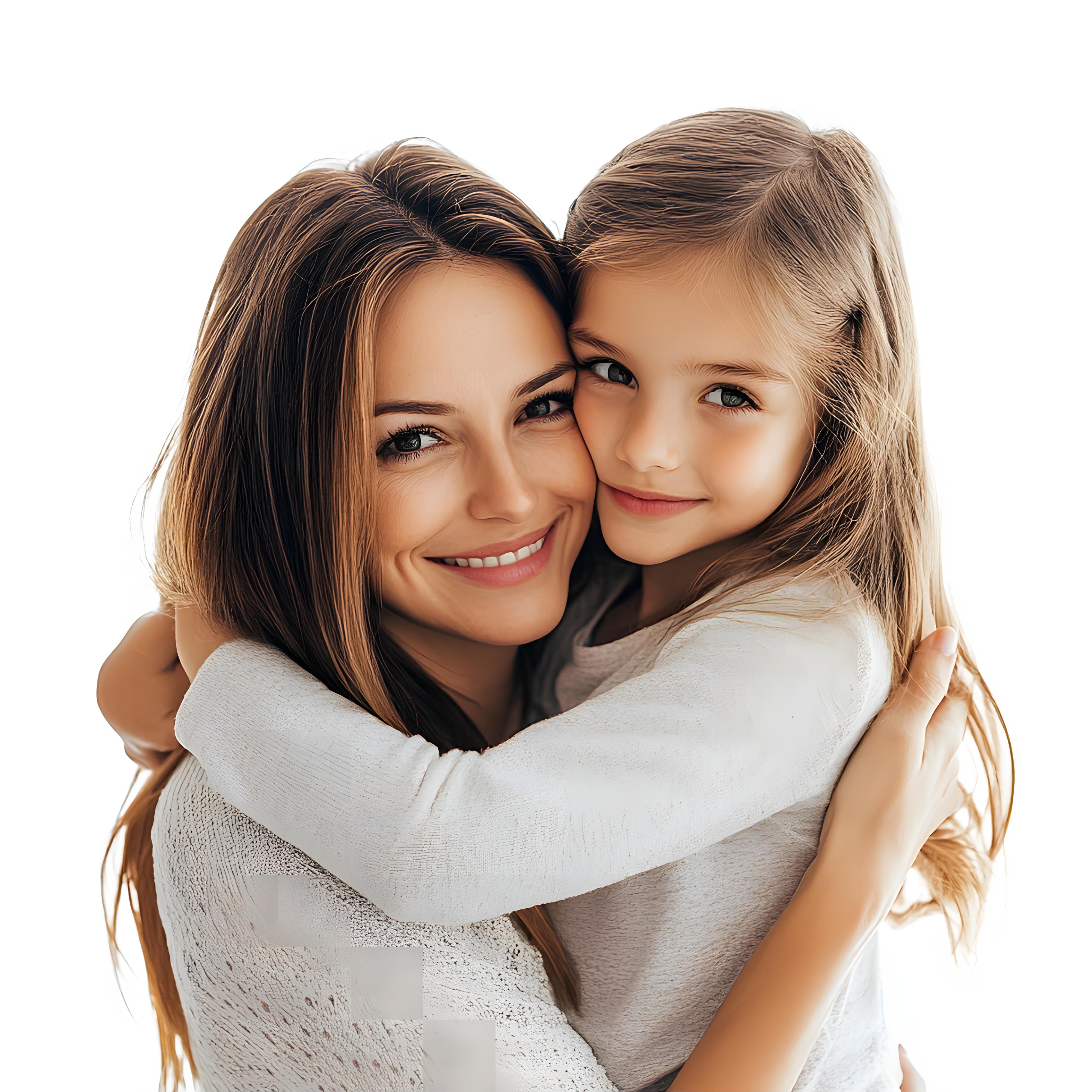 Mother and child using a smartphone safely